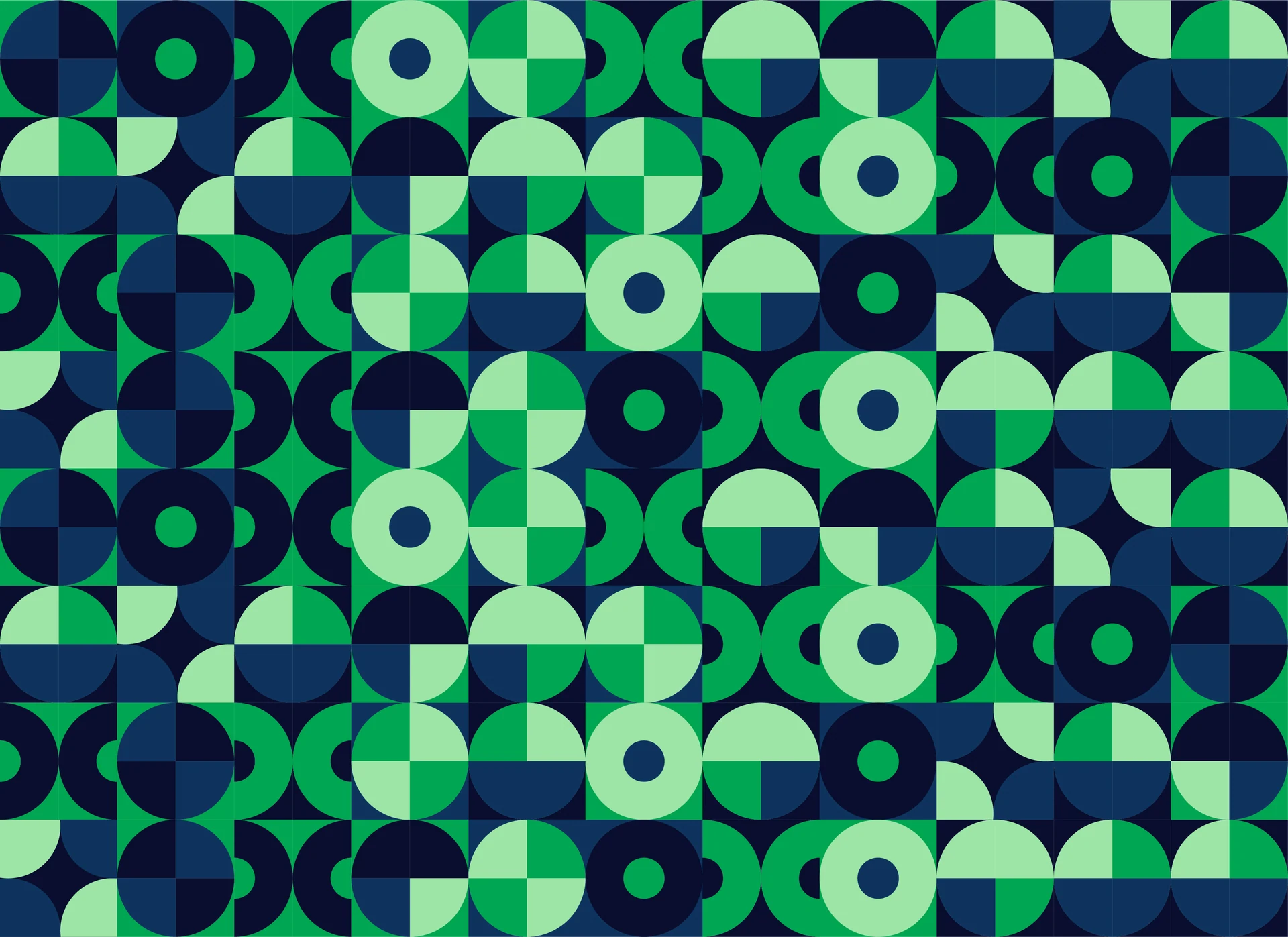 Ogun Digital Summit geometric pattern of circles and quarter circles in navy, green and light green